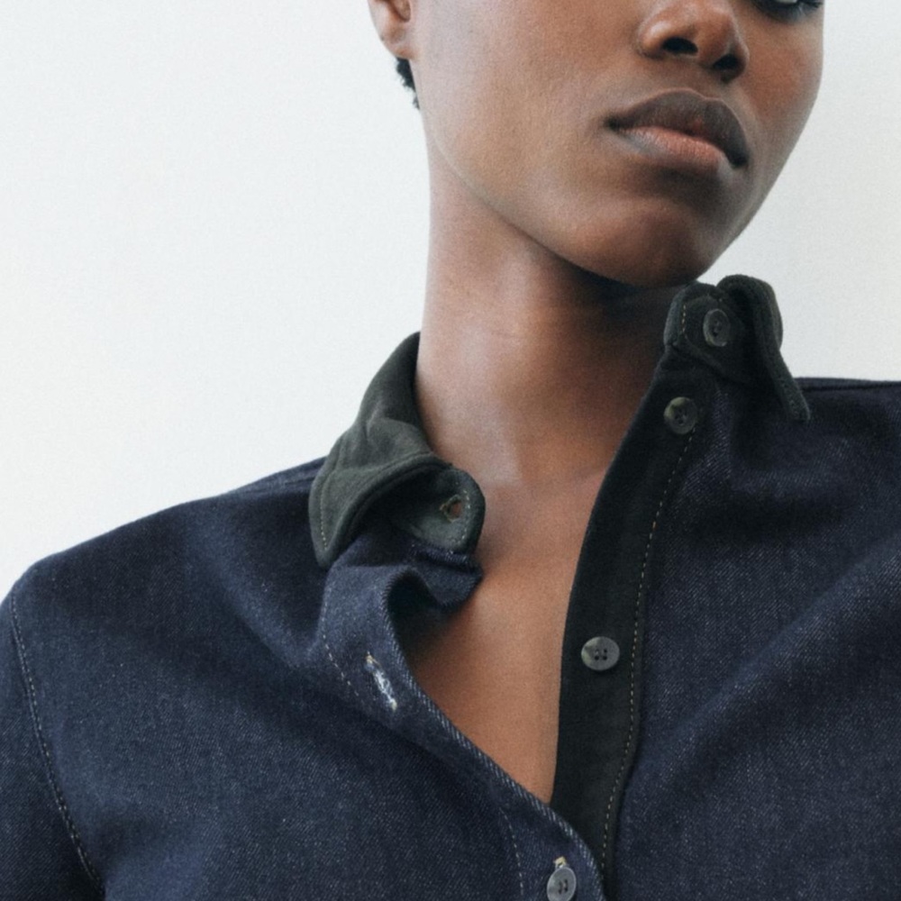 Zara Combined Denim Shirt. - Picture 8 of 8